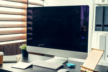 Interior of a modern office working placeの写真素材