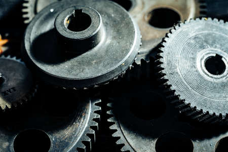 Gears from an old industrial machineの写真素材