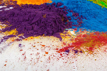 Colorful background made of Indian colorful dyesの写真素材