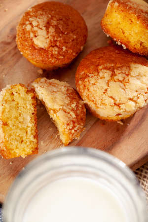 Homemade oat cookies for snack close upの写真素材