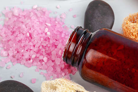 Bath salt for spa procedures close upの写真素材
