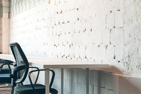 Rough old white wall with cracks for a backgroundの写真素材