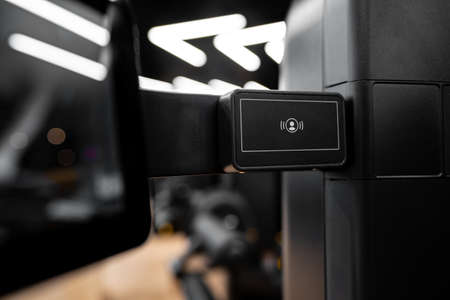 Close up of sport equipment in modern gym