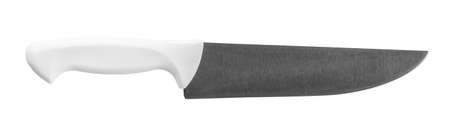 New metal knife isolated on white backgroundの写真素材