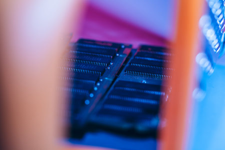 computer random access memory (RAM) close up