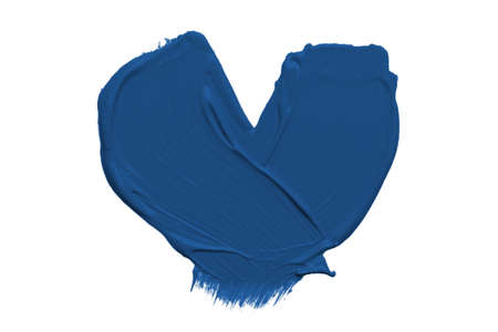 Classic blue brush strokes isolated on white backgroundの写真素材