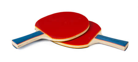 Two rackets isolated on white backgroundの写真素材