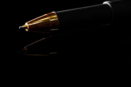 Close up of a pen on black backgroundの写真素材