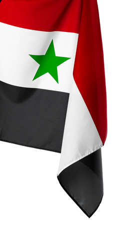 Photo of fabric Syria flag close upの写真素材