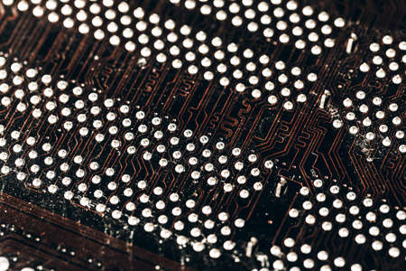 Computer mother board close up.Computer partsの写真素材
