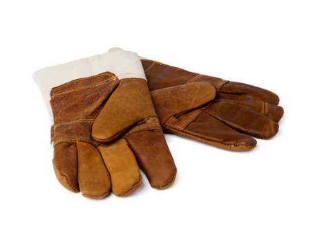 Pair of work gloves isolated on white background