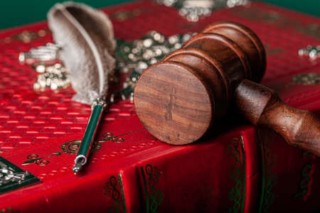 Mallet of a judge, close up shot