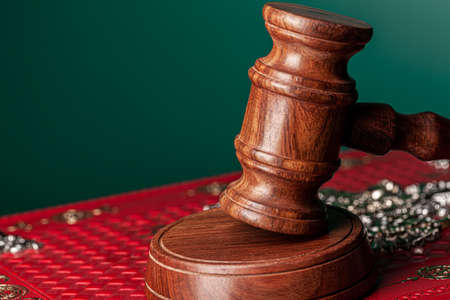 Mallet of a judge, close up shot