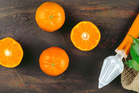 Sliced into pieces juicy ripe oranges close up