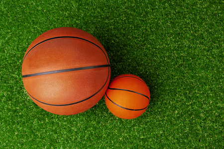 Ball for basketball game, view from aboveの写真素材