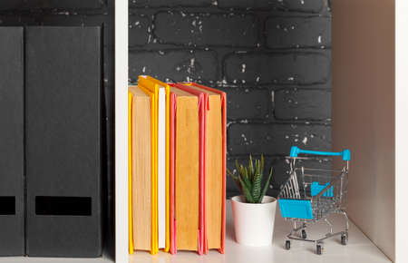 Education, studing and back to school concept Creative desk with stationeryの写真素材