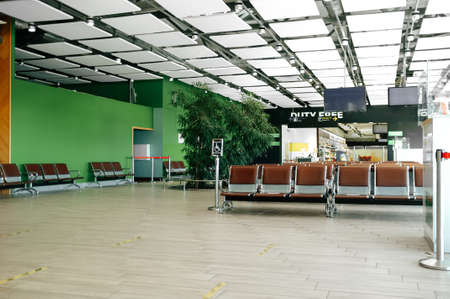 Krasnodar, Russia - October 22, 2021:Empty departure lounge in Krasnodar airport