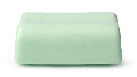 Single soap bar isolated on white backgroundの写真素材