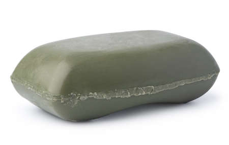 Single soap bar isolated on white backgroundの写真素材