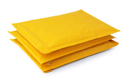 Thick envelope on a white backgroundの写真素材