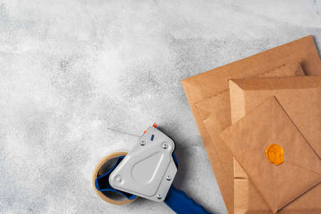 Close up shot of stack of padded mailing envelopes
