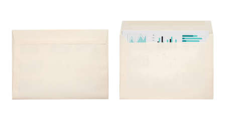 White envelope C4 isolated background. top view