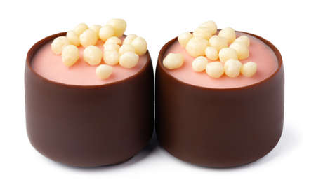 Chocolate sweets on a white background