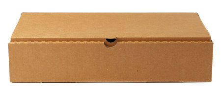 Brown cardboard box isolated on white background