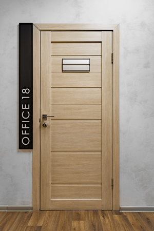 Closed door of the modern company office.の写真素材