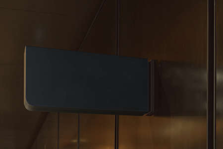 Cafe blank signboard on the street mock upの写真素材