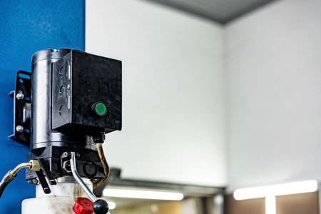 The electric lift for cars in the car repair serviceの写真素材