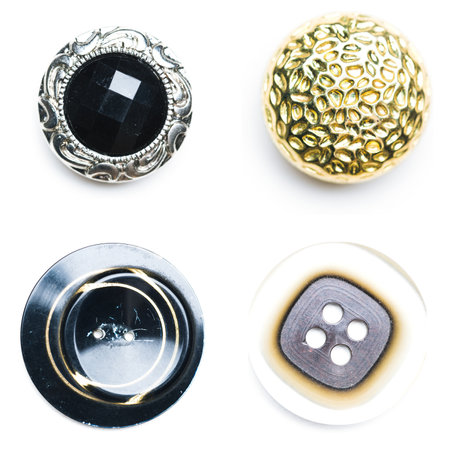 Set of sewing buttons isolated on white backgroundの写真素材
