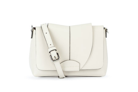 Close up of ladys bag isolated on white backgroundの写真素材