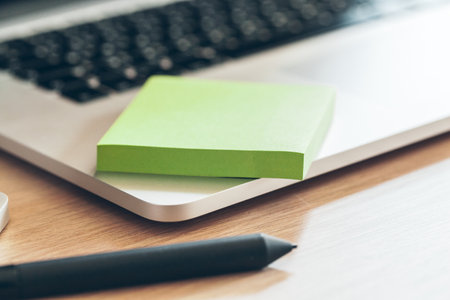 Pen and notebook up close on an office desk