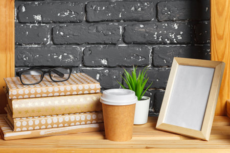 Image of wooden board with documents in office