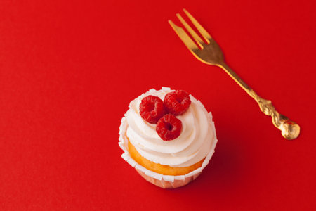 Set of various fondant cupcakes ready to be eaten - bright and colorful setの写真素材