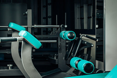 Close up photo of new gym equipmentの写真素材