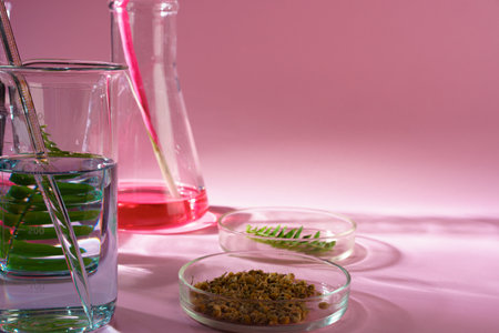 Concept research of beauty and skincare dietary supplements at laboratoryの写真素材