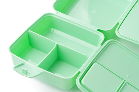 Plastic lunch box isolated on white background