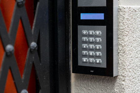 Intercom panel on the wall of private house