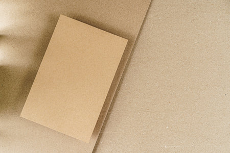 Set of craft elements with copy space and green leaves