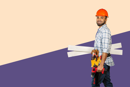 handsome happy workman