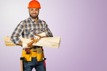 handsome happy workmanの写真素材