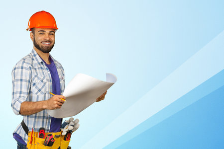 handsome happy workman