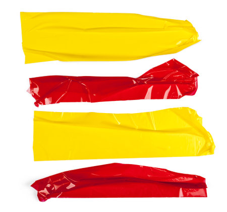 close up of an adhesive tape on white backgroundの写真素材