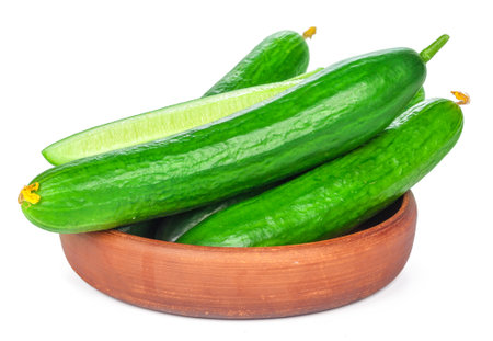 Cucumber isolated on white backgroundの写真素材