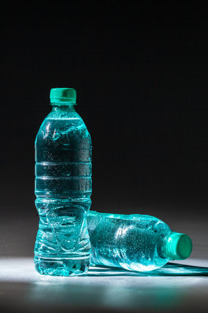 Mineral pure water bottles. Healthy living conceptの写真素材