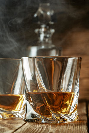 Strong Spirits Set. Hard alcoholic drinks in glassesの写真素材