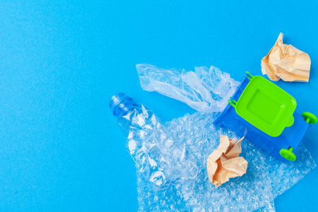 Environmental conservation concept - garbage prepared for recycling