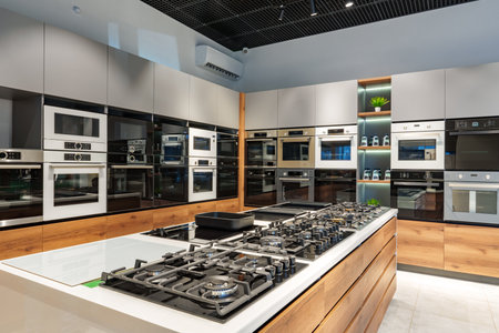Interior of premium home appliance store in a mallの写真素材